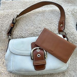 COACH WHITE LEATHER SATCHEL